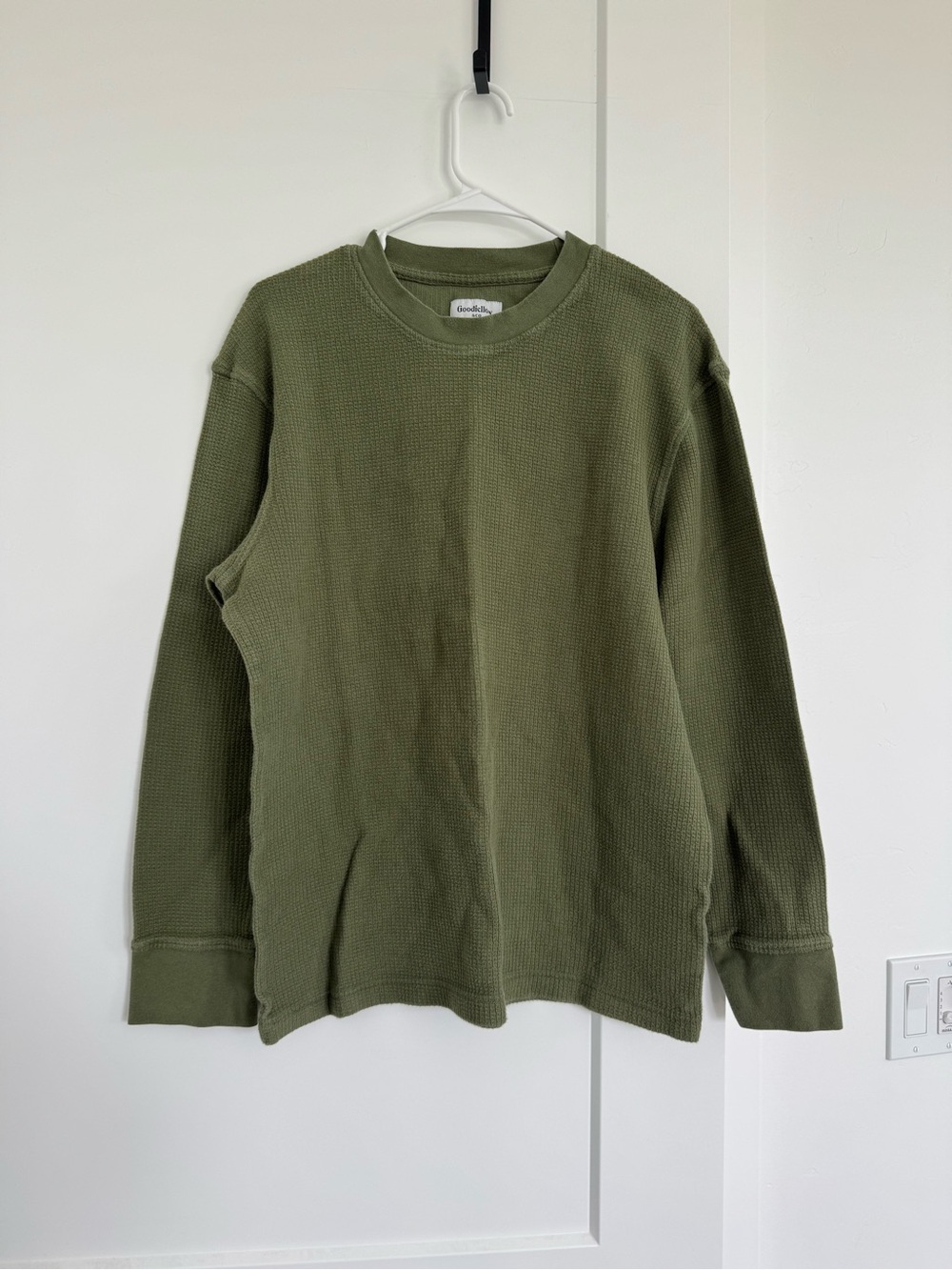 NWOT Goodfellow & Co Olive Crewneck Waffle Knit Sweater